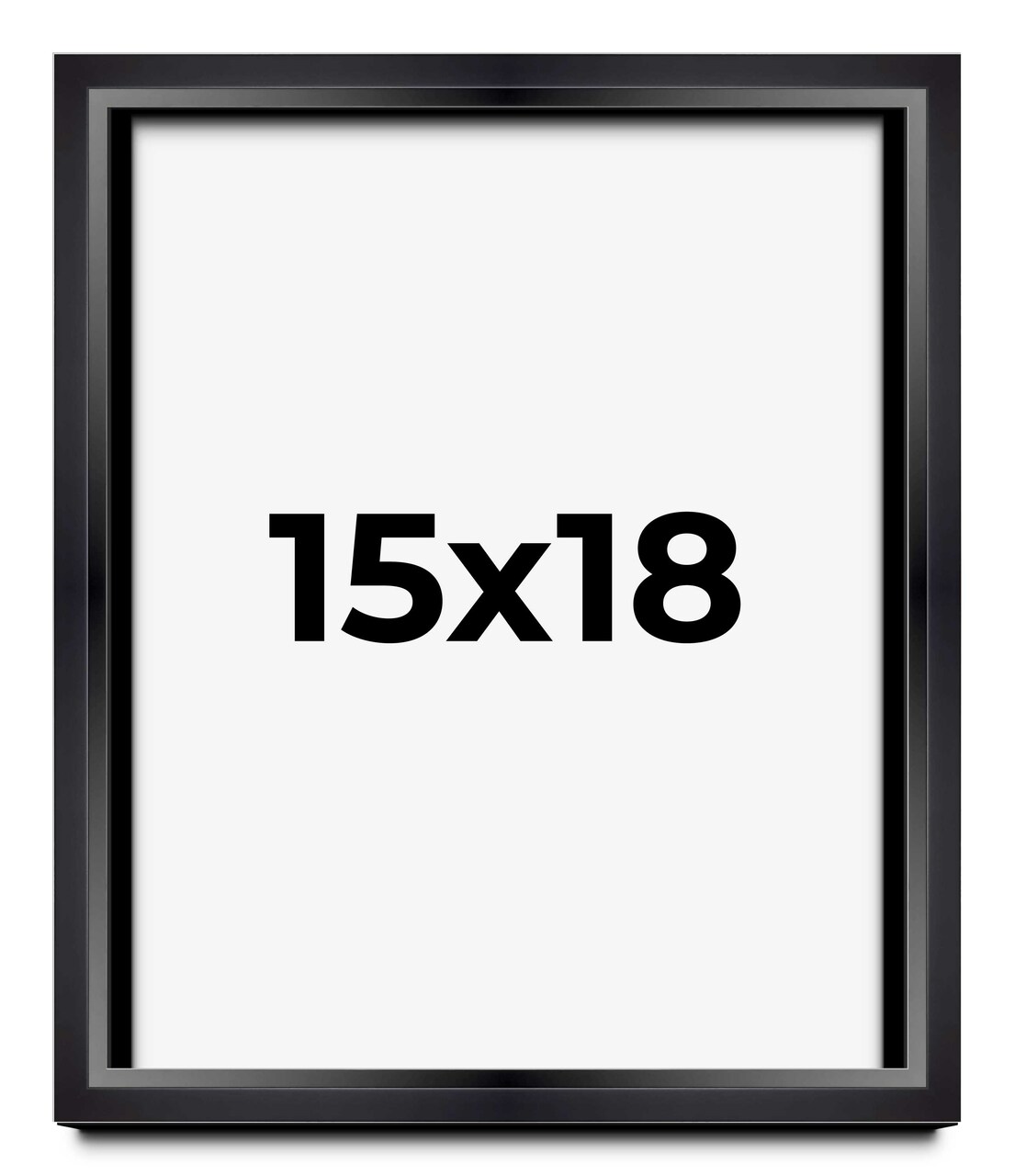 15x18 Minimalist Shadow Box Black Picture Frame - UV Acrylic, Backing, Hanging Hardware